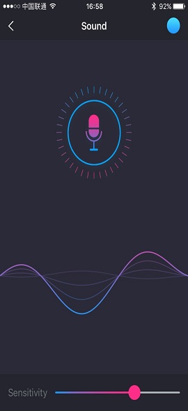 D'Lovense Remote App Screenshot Sound aktivéiert.