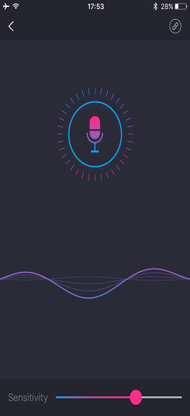 D'Lovense Remote App Screenshot Sound aktivéiert.